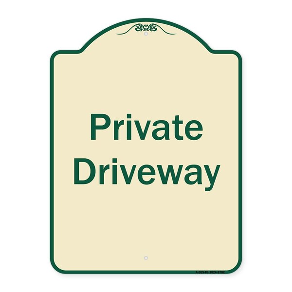 Designer Series-Private Driveway 3, Tan & Green Heavy-Gauge Aluminum, 24" x 18", TG-1824-9782